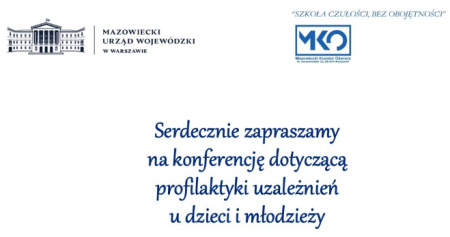 Zaproszenie do udziału w konferencji dotyczącej zdrowia psychicznego i profilaktyki uzależ