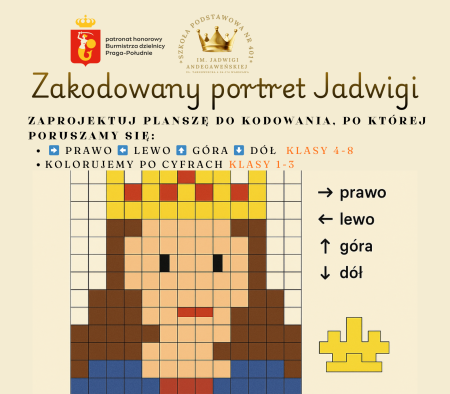 Zapraszamy do udziału w Międzyszkolnym Konkursie ''Zakodowany Portret Jadwigi''