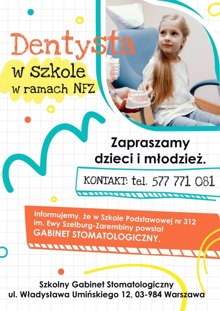 Szkolny gabinet stomatologiczny w SP312